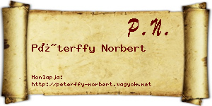 Péterffy Norbert névjegykártya