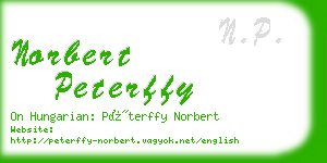 norbert peterffy business card